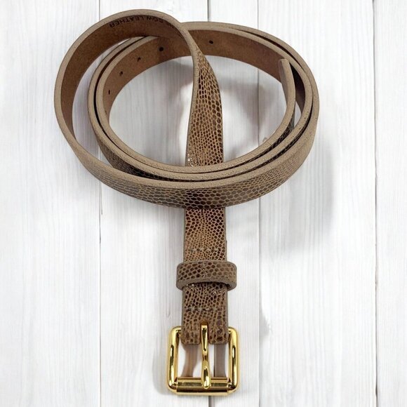 Gap Skinny Women's Belt Genuine Cow Leather Tan With Gold Buckle Size Small - Picture 2 of 5